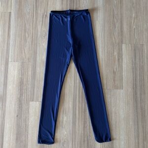 American Apparel Leggings Blue Sheer Nylon Mesh Mid Rise Ankle Womens M USA